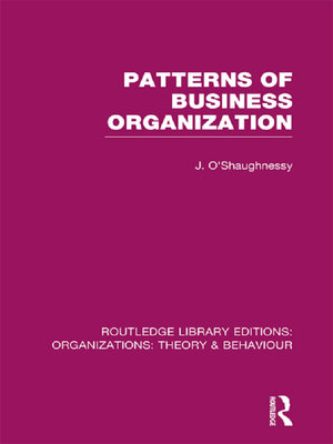 cover image of Patterns of Business Organization (RLE
